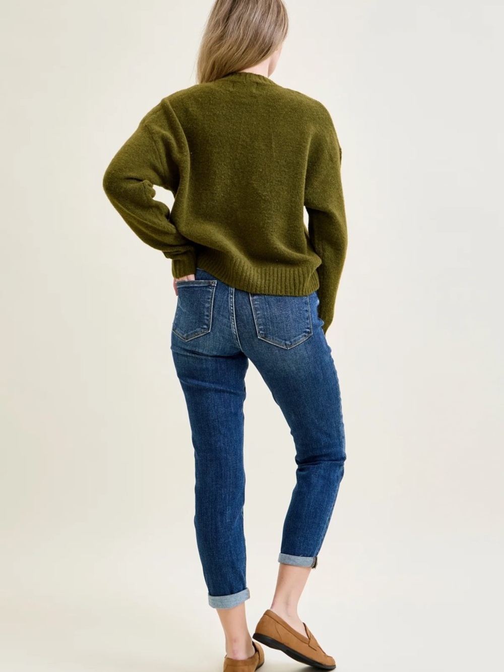 NWOT Judy Blue Addison Mid Rise Classic Cuffed Boyfriend Jeans Sz 7/28 - Picture 2 of 13